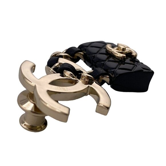 CHANEL Black Logo Brooch - Picture 6 of 9